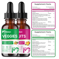 Biokom Gouttes liquides pour fruits et légumes faites avec des aliments entiers Superfoods Goutte de fruits et légumes pour la digestion et l'alimentation