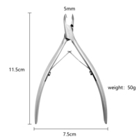 Pince à cuticules professionnelle en acier inoxydable à double ressort pour manucure et pédicure