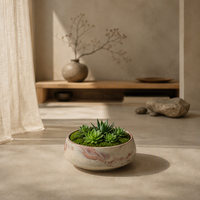Pot de fleurs en céramique style Wabi Sabi ARM LVG avec design en argile torsadée, décoration florale minimaliste nordique pour table