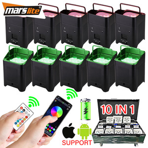 Marslite Wireless LED Par 6*18w RGBWAUV 6in1 Uplights Battery Powered Beam Lights For DJ Events Rechargeable Event Uplights - Product Image 1