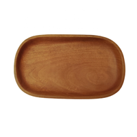 Plateau de service rectangulaire contemporain en bois d'acacia et mangue, fait main et écologique, avec kit d'ustensiles – Ensembles de vaisselle personnalisés uniques pour repas