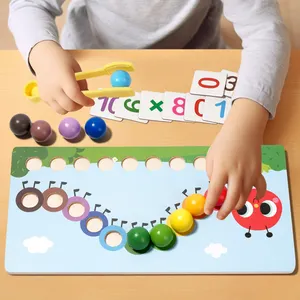 Rups Digitale Operatie Kralen Speelgoed, Houten Wiskunde Leren Speelgoed, Kleur Matching Games, Montessori Wiskunde Leermiddelen Voor Kinderen