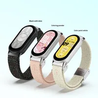 Tali Jam Tangan Mi Band 10 Bahan Nilon Kepang dengan Loop Anyaman dan Gesper Jepret Lebar Tali 14mm untuk Smart Band 9/8