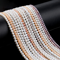 Vente en gros de perles d'eau douce naturelles, brins de 4 à 12 mm, perles en vrac, rose, blanc, violet, multicolores, matériel de fabrication de bijoux
