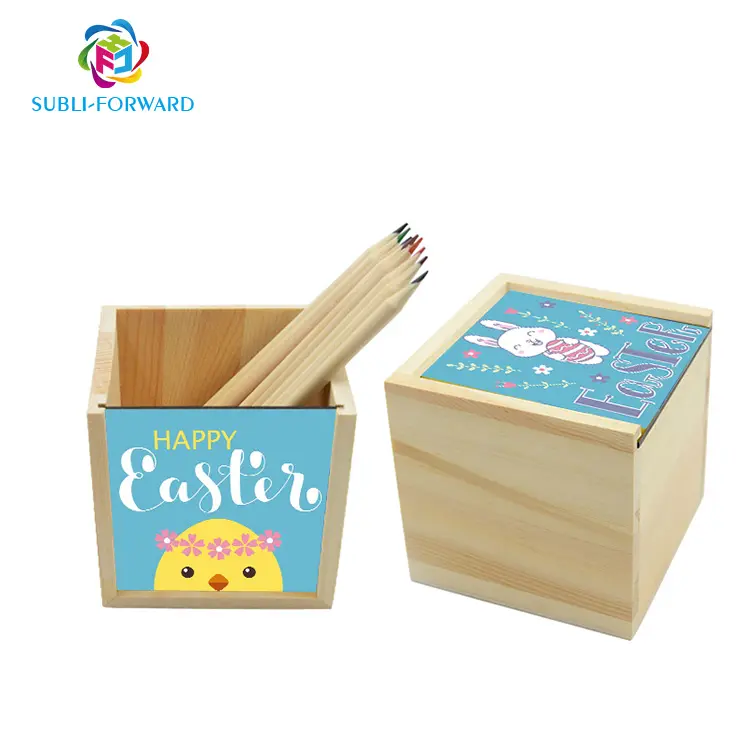 Sublimation Diy Customized Pencil Wooden Case MDF Pen Holder Storage box