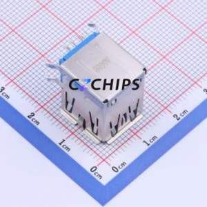 UEA1112C-8HS6-4F USB Connector Bent Lead Through Hole Connector Type-A USB 3.0 Female Right Angle Insert - Product Image 2