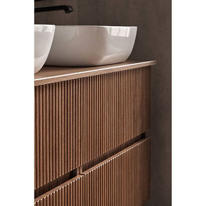 <span class=keywords><strong>Meuble</strong></span>-lavabo mural moderne en MDF contreplaqué couleur chêne <span class=keywords><strong>de</strong></span> <span class=keywords><strong>100</strong></span> <span class=keywords><strong>cm</strong></span> avec 2 <span class=keywords><strong>tiroirs</strong></span>, miroir <span class=keywords><strong>de</strong></span> <span class=keywords><strong>salle</strong></span> <span class=keywords><strong>de</strong></span> <span class=keywords><strong>bain</strong></span> à LED inclus, lavabo en céramique - Product Image 2