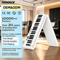 Piano Numérique Pliable TERENCE X88C 88 Touches, Clavier Semi-Lesté Portable avec Haut-parleurs & Bluetooth pour Débutants