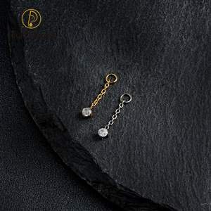 Perhiasan Titanium CZ untuk Tindik Badan, Liontin Rantai DIY, Anting, Perhiasan Berlapis Emas PVD, Anting Gantung, Clicker Helix - Product Image 3