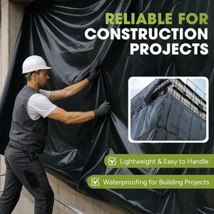 Bâche en plastique LDPE noir Sunton 10 mil, 4m x 150m, robuste, semi-rigide, imperméable, qualité industrielle, en rouleau, pour jardin et sous-sol - Product Image 6