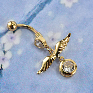 Ailes d'<span class=keywords><strong>Ange</strong></span> Anneaux de <span class=keywords><strong>Nombril</strong></span> Zircon <span class=keywords><strong>Piercing</strong></span> Bijoux Anneau <span class=keywords><strong>Nombril</strong></span> Nail Fashion Body Jewelry - Product Image 5