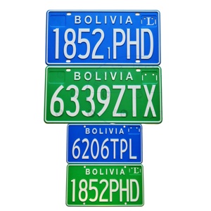 Placa de Matrícula de Seguridad con Marca de Agua Anti-falsificación, Estándar de México, Sudamérica, <span class=keywords><strong>Bolivia</strong></span>, Fabricada en Aluminio Repujado - Product Image 1