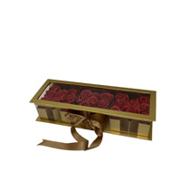 Boîte à fleurs rectangulaire transparente en gros, boîte cadeau pour maman, pour la fête des mères, boîtes en papier