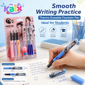 Ensemble de stylos plume effaçables KAIX au design coloré, faible MOQ, pointe fine, encre bleue, pour la rentrée scolaire - Product Image 2