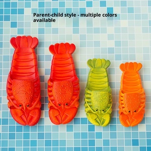 Dễ thương Internet Đỏ tôm sáng tạo phụ nữ ngoài trời mùa hè gia đình phim hoạt hình kỳ nghỉ bãi biển dép - Product Image 3