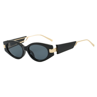 Lunettes de soleil tendance rétro pour femmes avec logo personnalisé, vente chaude 2025, lunettes de soleil carrées latérales, lunettes de soleil œil de chat UV400, légères