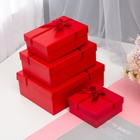 Boîte cadeau en carton personnalisable, base et couvercle rectangulaires, emballage avec ruban décoratif, impression quadricolore, cadeau et artisanat