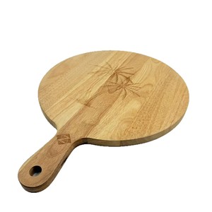 Planche à découper ronde en bois de caoutchouc 40x30x1.5cm pour la cuisine, pour couper les légumes et les fruits - Product Image 2