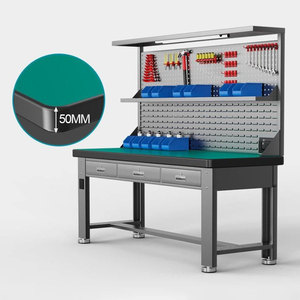 Banco de Trabajo Metálico Personalizado de 3 Cajones <span class=keywords><strong>para</strong></span> Taller Mecánico, Gabinete de Almacenamiento de Herramientas Resistente <span class=keywords><strong>para</strong></span> Garaje con Panel Perforado - Product Image 5