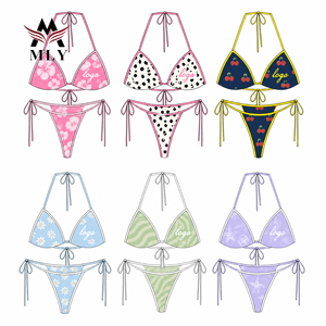 MLY 2026 Nuevo Diseño Personalizado, Traje de Baño de Dos Piezas con Estampado Personalizado, Tanga y <span class=keywords><strong>Bikini</strong></span> Sexy para Mujer - Product Image 1