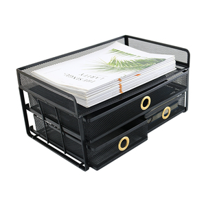 Organizzatore da <span class=keywords><strong>Scrivania</strong></span> in Rete Metallica Nera <span class=keywords><strong>per</strong></span> Ufficio e Casa, <span class=keywords><strong>Portadocumenti</strong></span> e Portapenne - Product Image 2