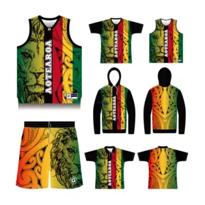 PURE Custom Sublimation Print Rasta Baloncesto Singlets Australia Maori Tattoo Jersey Juventud Deportes Baloncesto Equipo Uniformes Desgaste