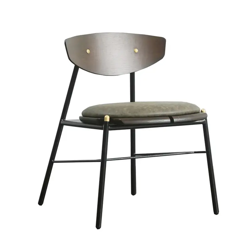 Kostenlose Probe Modedesign Holz Metall Vintage Stuhl Esszimmer KD Dark Wooden Chair