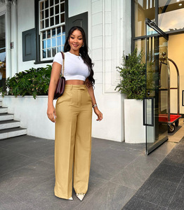 2025 femmes pantalons à jambes larges robe <span class=keywords><strong>pantalon</strong></span> Bootcut <span class=keywords><strong>pantalon</strong></span> droit tenue d'affaires travail bureau vêtements pantalons formels - Product Image 5