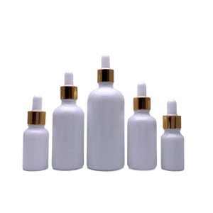 Botella de Vidrio Vacía con Gotero de Goma Blanca para Aceites Esenciales, 10 ml, 30 ml, 100 ml - Product Image 1