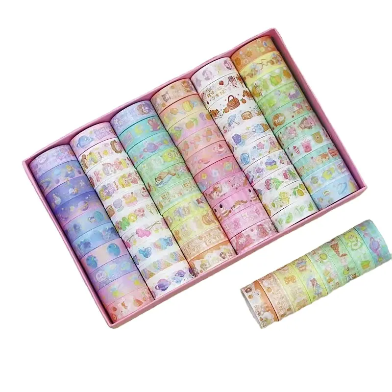 Washi-Conjunto de cinta de papel Vintage personalizada, sello impreso Kawaii, para enmascarar, álbum de recortes, fabricante de cinta Washi