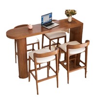Table de Bar en bois massif Design moderne nordique intégré Simple balcon bûche décontracté petite Table à thé cuisine salon salle à manger en métal
