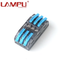 50 pièces/boîte 6 broches bilatéral Compact épissure levier sertissage poussoir bornier rapide fil électrique connexion connecteur