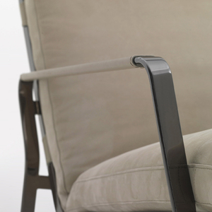 Fauteuil de lecture individuel d'appoint pour hall d'hôtel, style exécutif, avec structure métallique et sangle à boucle en <span class=keywords><strong>cuir</strong></span> véritable - Product Image 4