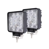 Feux de travail LED E-mark 4 pouces 27W carrés haute performance pour camion tout-terrain 4x4, blanc, 9 LED