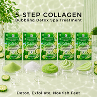 Kit de Pédicure Détoxifiant au Collagène et aux Bulles 5 Étapes à la Menthe Fraîche, Spa pour les Pieds à Bulles, Ensemble Pédicure 5-en-1 pour Salons de Manucure (Vente en Gros)