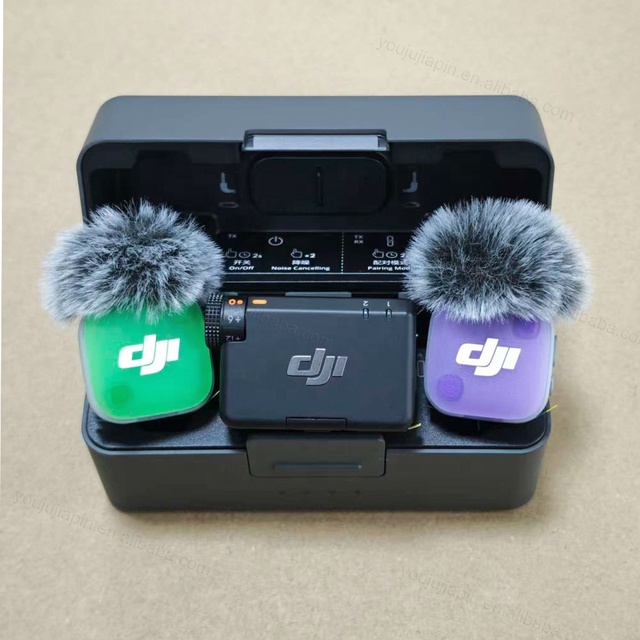 DJI Mic Mini 2 Wireless Mic(2 TX + 1 RX + Charging Case) Compatible iPhone Android Camera 48H Battery for Vlog Interview Live