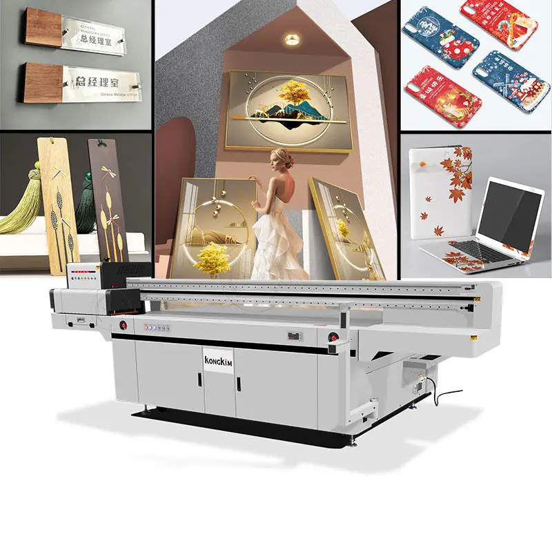 High Resolution KK-2513U Large Digital Pvc Acrylic Metal KT Board Glass Wood UV Flatbed Printer Machine