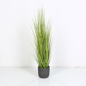 Proveedor de <span class=keywords><strong>Amazon</strong></span> con decorativa plantador acuáticos hierba Mini planta de plástico Artificial con raíces hierba Bonsai - Product Image 2
