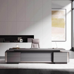 Ensemble <span class=keywords><strong>de</strong></span> bureau et chaise <span class=keywords><strong>de</strong></span> <span class=keywords><strong>direction</strong></span> <span class=keywords><strong>de</strong></span> <span class=keywords><strong>luxe</strong></span>, design minimaliste moderne personnalisable, aucun assemblage requis - Product Image 4