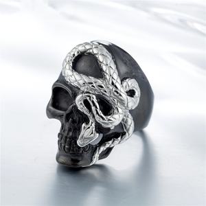 Anillo de Calavera de Acero Inoxidable 'Here I Go Again', Anillos de Serpiente, Nuevo Diseño 2026, Esqueleto Negro Fundido, Colores Personalizados Aceptados, Sin Piedra - Product Image 3