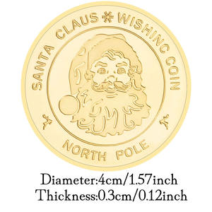 Noel baba dileğiyle sikke kuzey kutup hatıra paraları altın gümüş kaplama hatıra ve hediye noel ev dekorasyonu için - Product Image 3