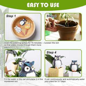 Espigas de <span class=keywords><strong>Autorriego</strong></span> de Terracota con Forma de Búho para Plantas en Maceta y Riego de Jardín - Product Image 4