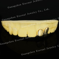 Grillz en Moissanite taille brillant et Diamant de laboratoire, Or 10K-14K, style Hip-Hop, 2, 4, 6, 8, 10 dents, certifié Eternal Factory, pour Homme et Femme