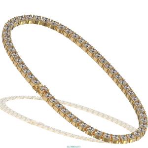 Collar de Tenis GRA con Diamantes de Moissanita Redondos Plateados de 7 mm, Collares de Moissanita Sintética (cultivada en Laboratorio) - Product Image 4