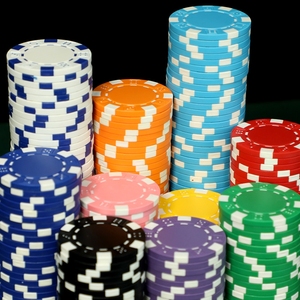 Keripik Poker Profesional Berwarna Kustom 11.5g dari Bahan Komposit Tanah Liat Bergaris untuk Kasino - Product Image 3