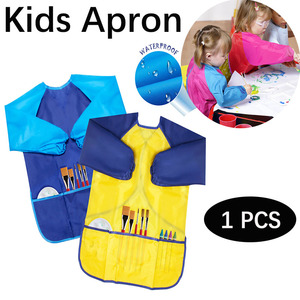 1 pièces Enfants École Smock pour <span class=keywords><strong>Peinture</strong></span> garçon et fille Portative Imperméable À Manches Longues Enfant Tablier D'art - Product Image 2