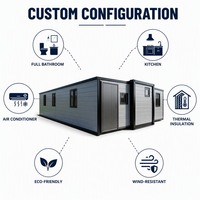 Maison conteneur préfabriquée extensible 20ft 40ft, isolée, étanche, ignifuge, pour unité d'habitation autonome (ADU), certifiée CE ISO9001, directement du fabricant
