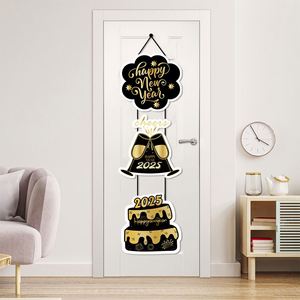 Pafu 2025 New Year Decorations Creative Door Signs OutDoor Decorations New Year Door Banner Paper Happy New Year Door Curtains - Product Image 4
