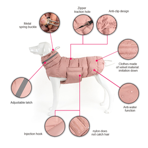 Chaqueta de perro de diseño clásico de poliéster ecológico de lujo-Abrigo de invierno cálido resistente al agua para todo tipo de clima para perros - Product Image 2