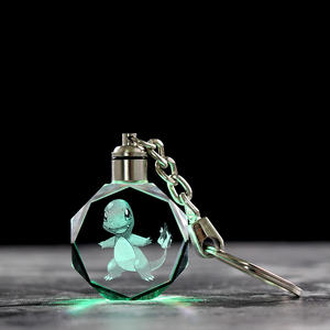 Vendita calda Più Poco Costoso 2D LED KeyChain di Cristallo di Vetro Pocket Mostro Charmander Colpire Palle Custom - Product Image 3